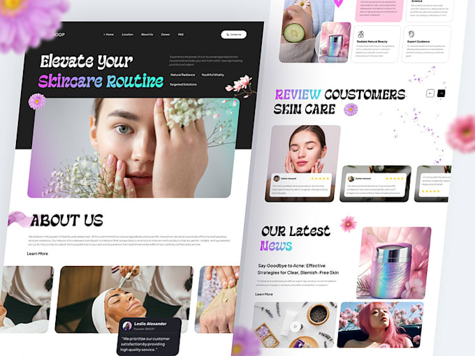 Gig Preview - Skincare website skincare skincare logo shopify store beauty store shopify store