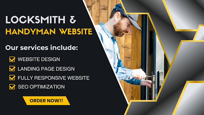 Gig Preview - Design locksmith handyman construction roofing flooring painting website