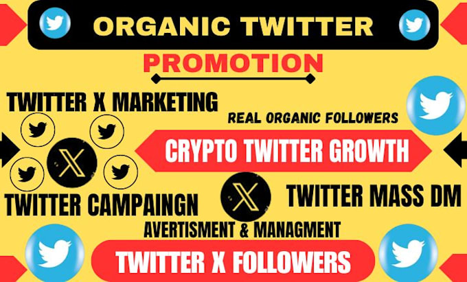 Gig Preview - Twitter mass dm, crypto x marketing, real organic followers growth, engagement