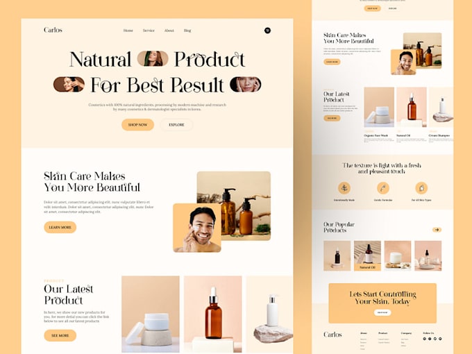 Gig Preview - Create shopify skincare store beauty store skincare logo design skincare website