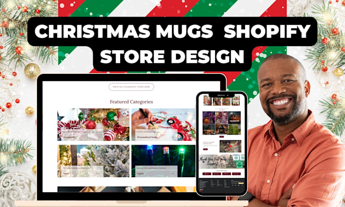 Gig Preview - Design christmas mug shopify store website