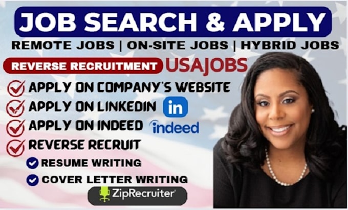 Gig Preview - Job search apply to job using reverse recruiter and job hunting for job seekers