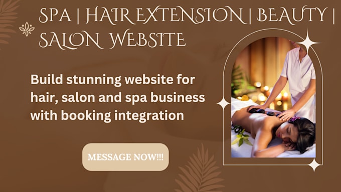 Gig Preview - Design spa hair extension beauty salon cosmetic skincare website with booking