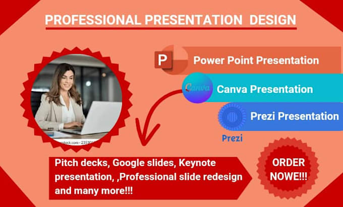 Gig Preview - Design prezi powerpoint, canva presentation, pitch deck, keynote, powerpoint