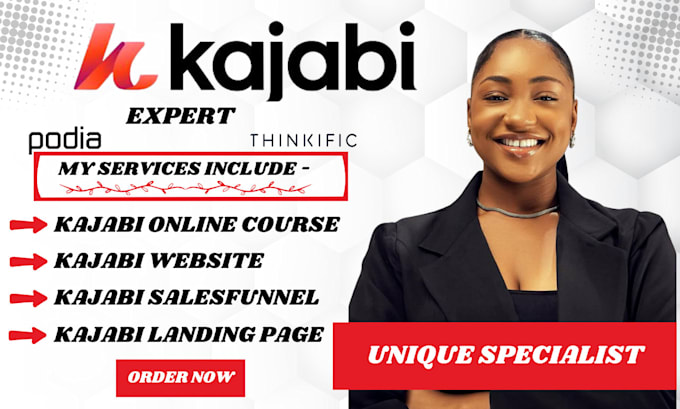 Gig Preview - Setup kajabi online course kajabi website design kajabi online course podia