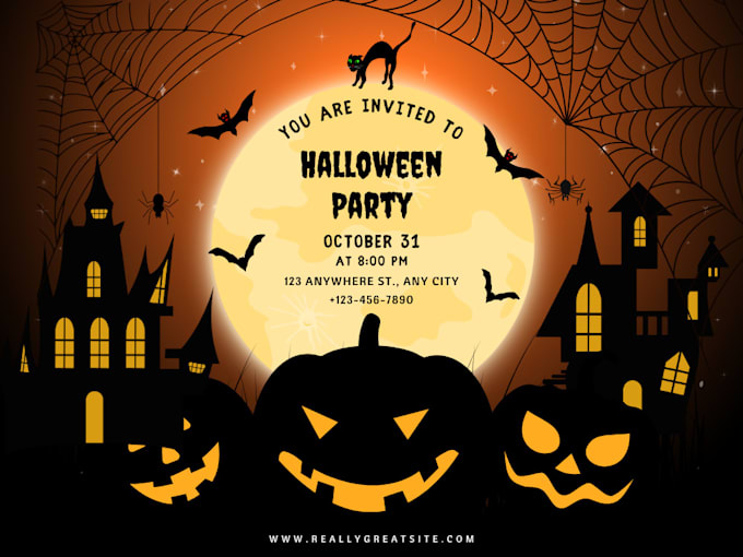 Gig Preview - Design halloween party flyer, spooky invitation, , horror and scary intro videos