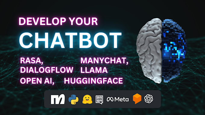 Gig Preview - Do chatbot manychat botpress dialogflow rasa  deepseek