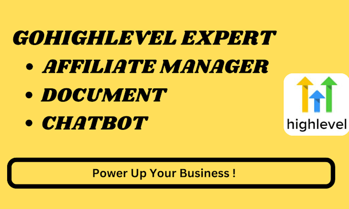 Gig Preview - Set up gohighlevel ai chatbot ghl affiliate manager and gohighlevel document