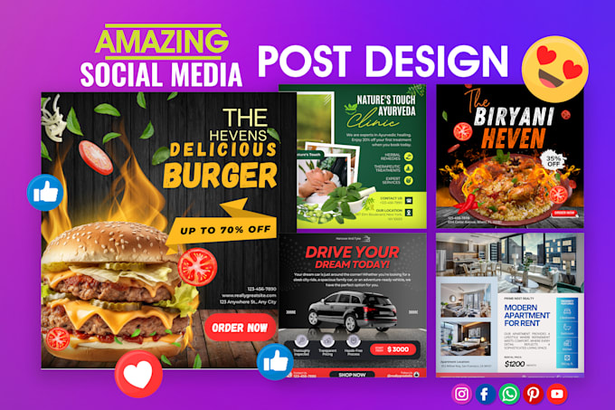 Gig Preview - Do creative social media templates, posts