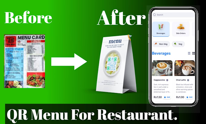 Gig Preview - Create a digital qr code menu for your restaurant