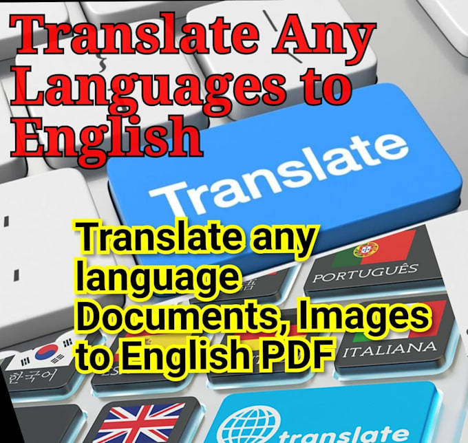 Gig Preview - Convert any language document, image to english PDF