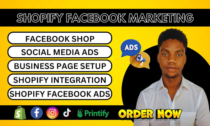 Gig Preview - Do shopify marketing, facebook ads, instagram ads, google ads, tiktok shop