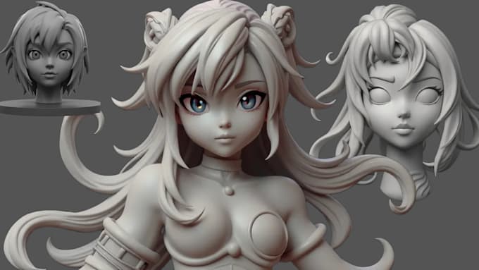 Gig Preview - Sculpt 3d model, 3d knight, throne style, anime style, 3d for 3d printed model