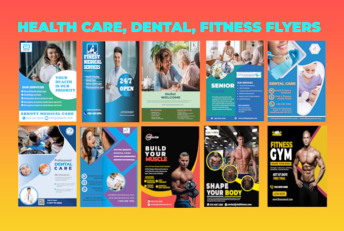 Gig Preview - Healthcare dental hospital clinic fitness bifold trifold flyer postcard brochure