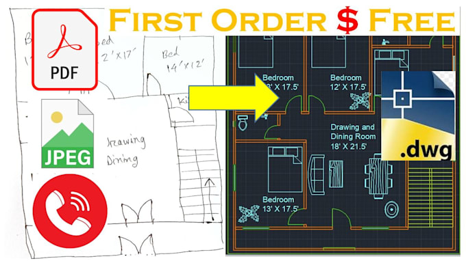 Gig Preview - Do autocad 2d  3d floor plan, redraw cad, architect  design