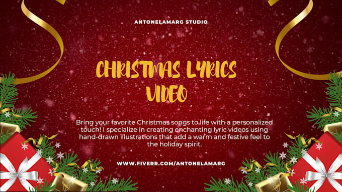 Gig Preview - Create a magical hand drawn lyric video for your christmas song, christmas video