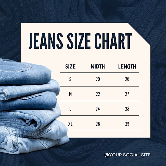 Gig Preview - Design attractive size chart or size guide for your brand