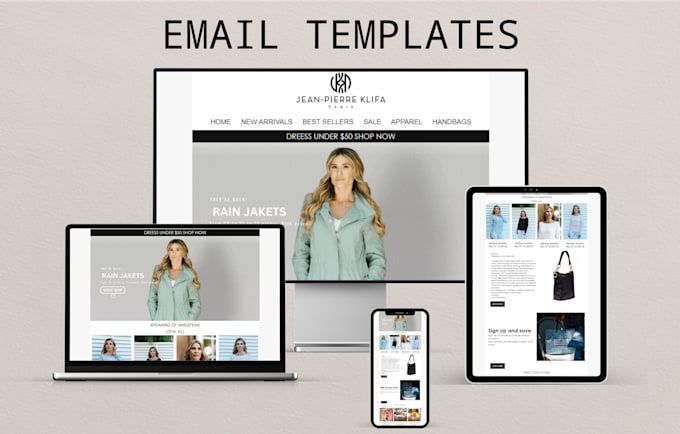 Bestseller - design custom mailchimp and klaviyo email templates for your website or business