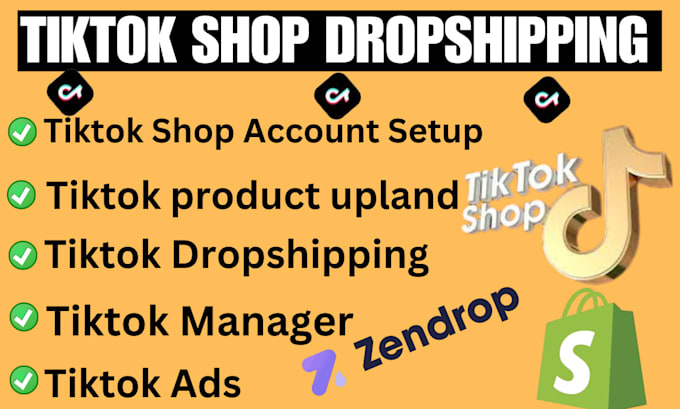 Gig Preview - Set zendrop autods tiktok products shop ads upload auto ds dropshipping