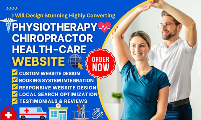 Gig Preview - Design redesign physiotherapy chiropractor physical therapy health care website