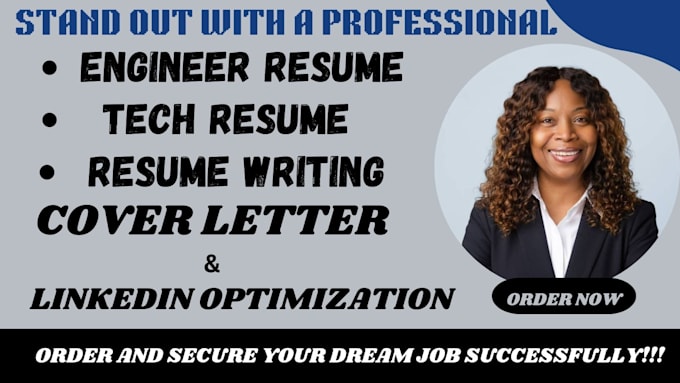 Gig Preview - Write an engineer resume, tech resume, software resume and resume writing