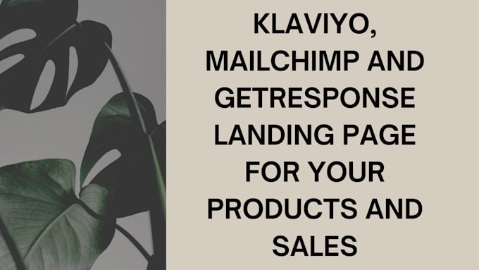 Gig Preview - Design klaviyo landing page for your company