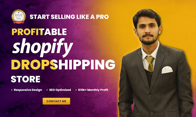 Gig Preview - Build a high converting shopify dropshipping store or ecommerce website