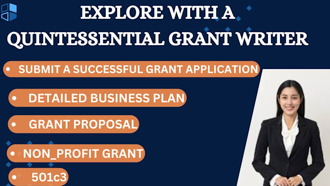 Gig Preview - Write grant writing, grant application, business plan rfp, grant research, 501c3