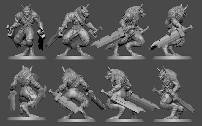 Gig Preview - Sculpt 3d miniature model, stl character, figurines, monster, zbrush 3d printing