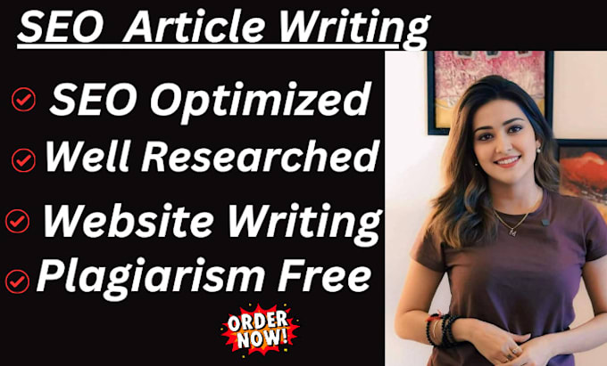 Gig Preview - Do SEO article writing, blog post writing, and content writing