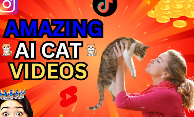 Gig Preview - Edit high quality viral ai cat videos, stories and monetized ai cat channel