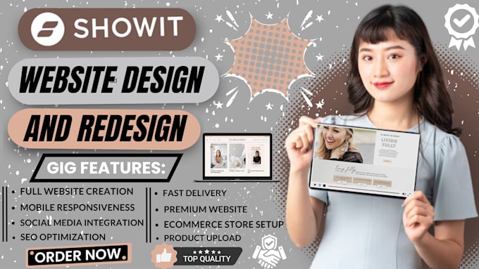 Gig Preview - Setup showit website, showit website SEO, showit website design or redesign