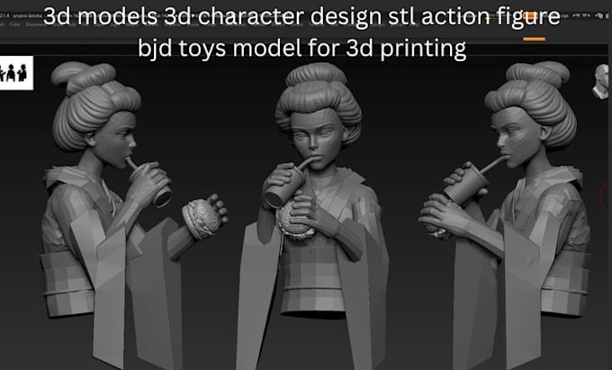 Gig Preview - 3d models 3d character design stl action figure bjd toys model for 3d printing