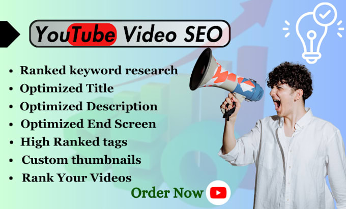 Gig Preview - Do youtube seo , video optimization, description, tags, perfect titles