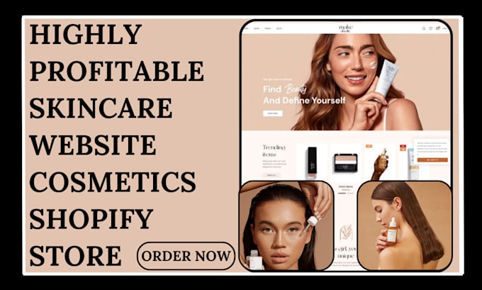 Gig Preview - Design 7 figure skincare website cosmetics website skincare shopify store