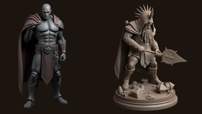 Gig Preview - Sculpt 3d action figure anime style, 3d headsculpt, 3d miniature for 3d printing