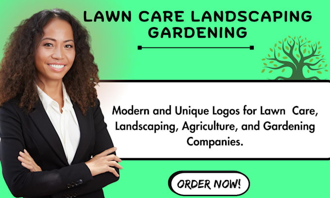 Gig Preview - Design lawn care landscaping gardening company logo rack card for real estate