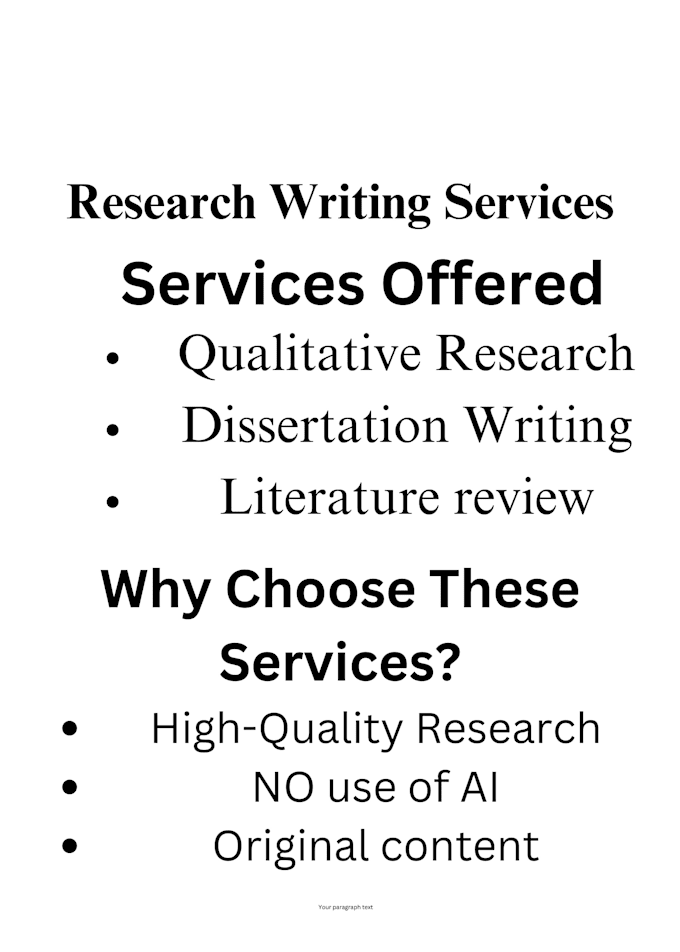 Gig Preview - Offer professional research writing services