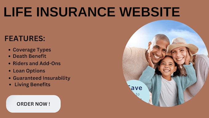 Gig Preview - Life insurance website, life insurance landing page