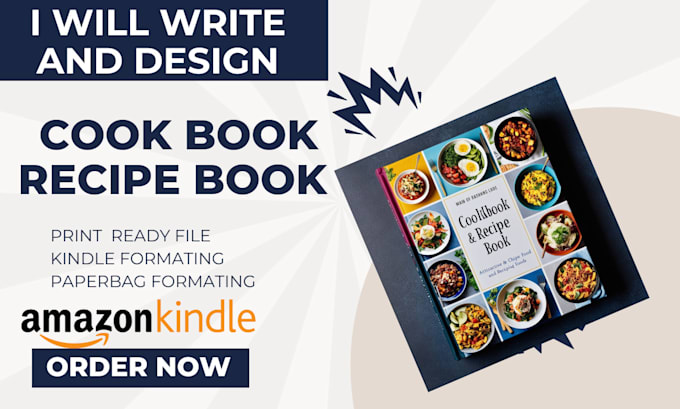 Gig Preview - Write and design recipe books, cookbook design, cookbook formatting ebook writer