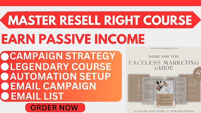 Gig Preview - Setup marketing to promote master resell right course for passive income