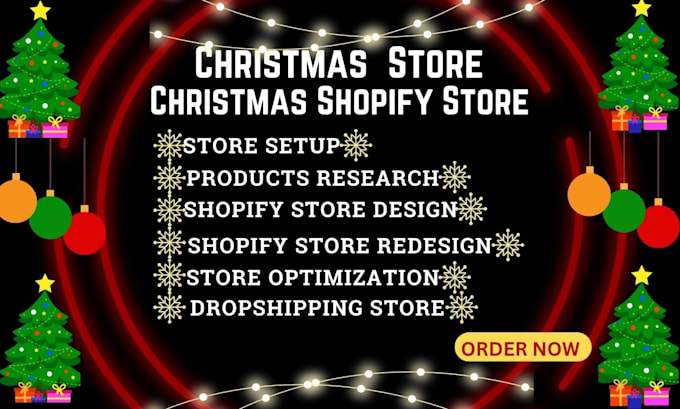 Gig Preview - Design christmas store christmas shopify store christmas dropshipping store