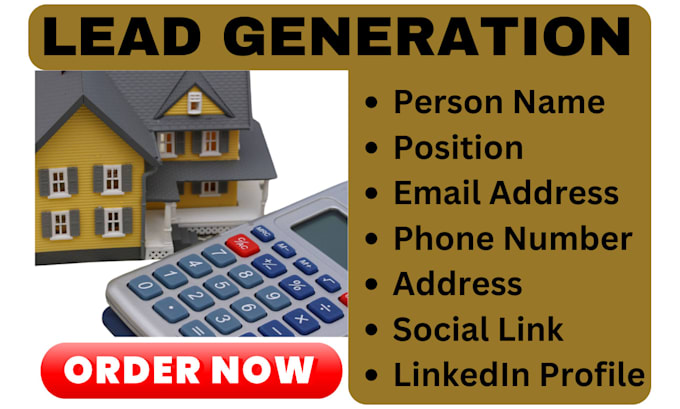 Gig Preview - Generate real estate leads email list building targeted b2b lead generation