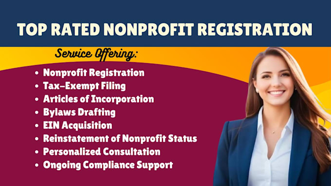 Gig Preview - Complete nonprofit registration, 501c3 tax exempt, reinstate with article, bylaw