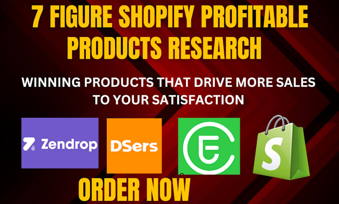 Gig Preview - Do shopify profitable products research for dropshipping store