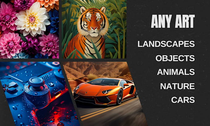 Gig Preview - Make amazing ai art on any theme, landscape, animal, car illustration