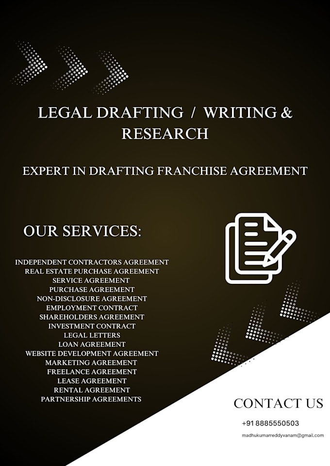 Gig Preview - Draft franchise agreements and expert legal opinion