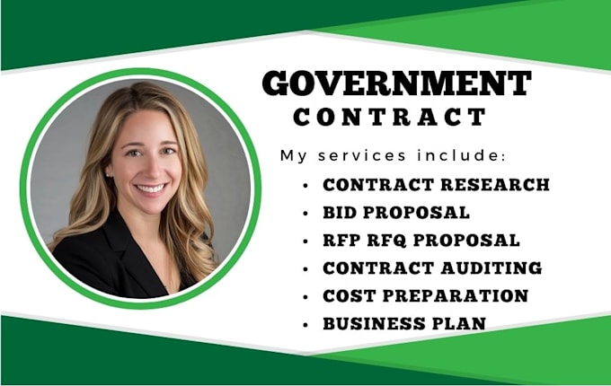 Gig Preview - Write rfp, rfq proposal, do government contract research, winning bid proposal