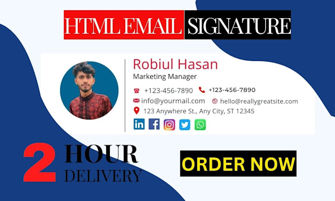 Bestseller - create clickable html email signature for outlook, gmail,etc