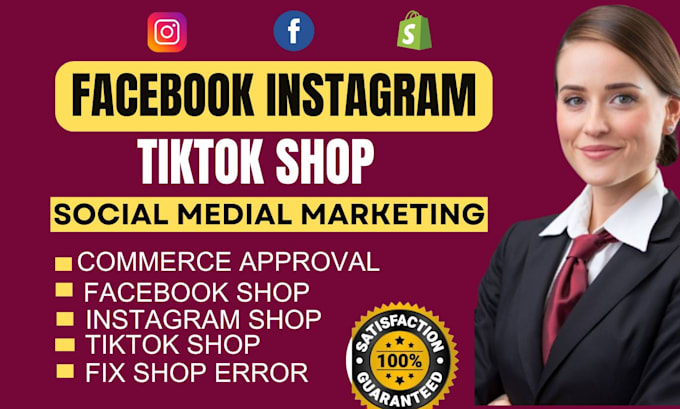 Gig Preview - Set up tiktok shop facebook and instagram shop usa tiktok shop manager